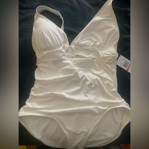 Michael Kors white one piece swim suit